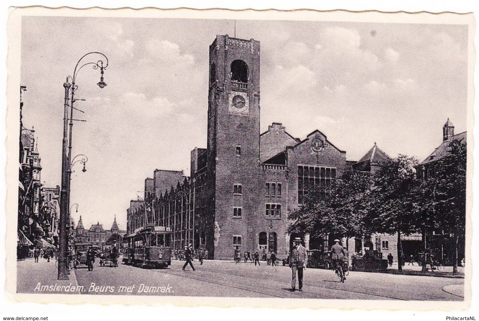 Amsterdam - Beurs Met Damrak En Tram - 1937 - Amsterdam