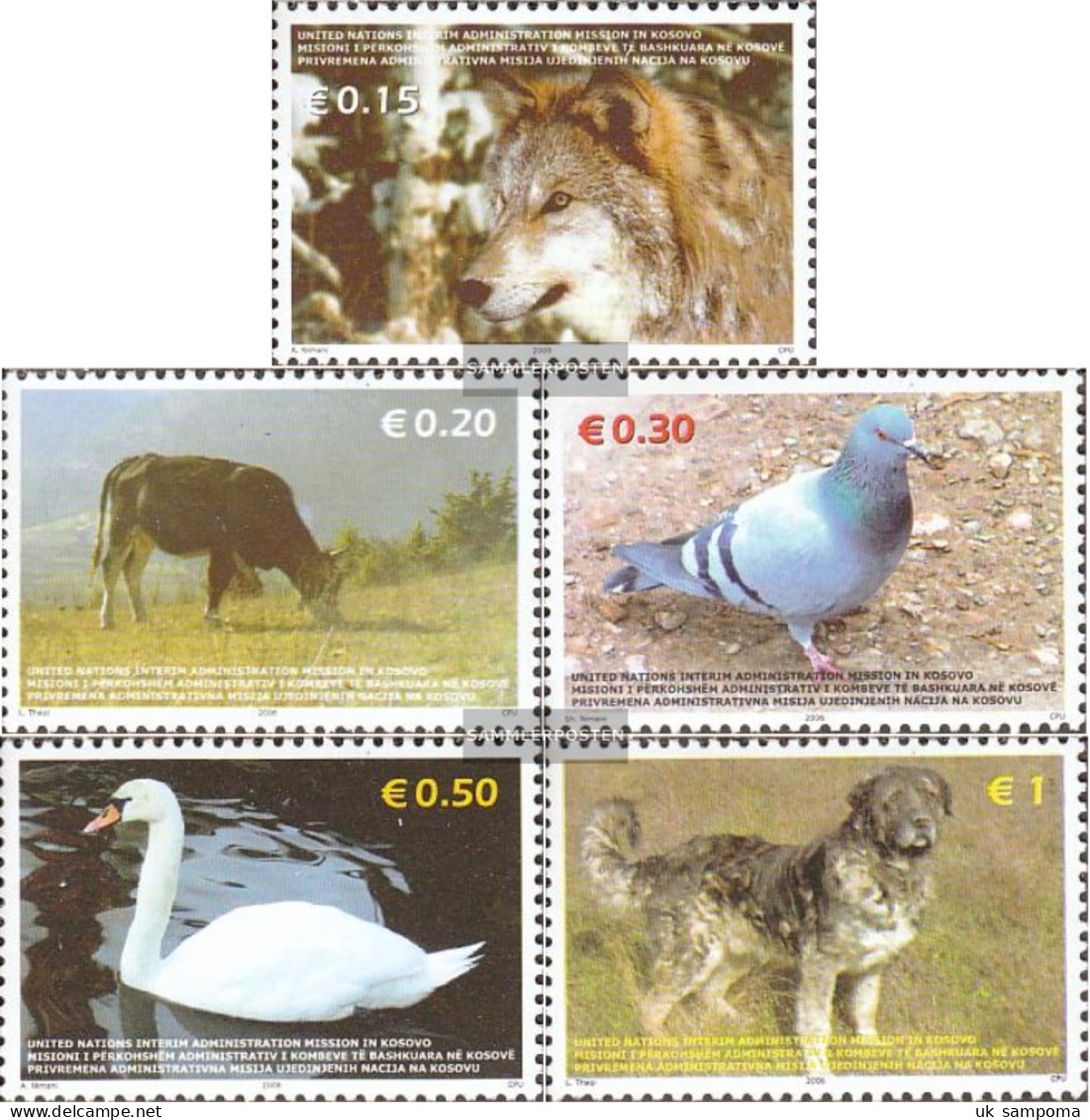 Kosovo 45-49 (complete Issue) Unmounted Mint / Never Hinged 2006 Animals - Ungebraucht