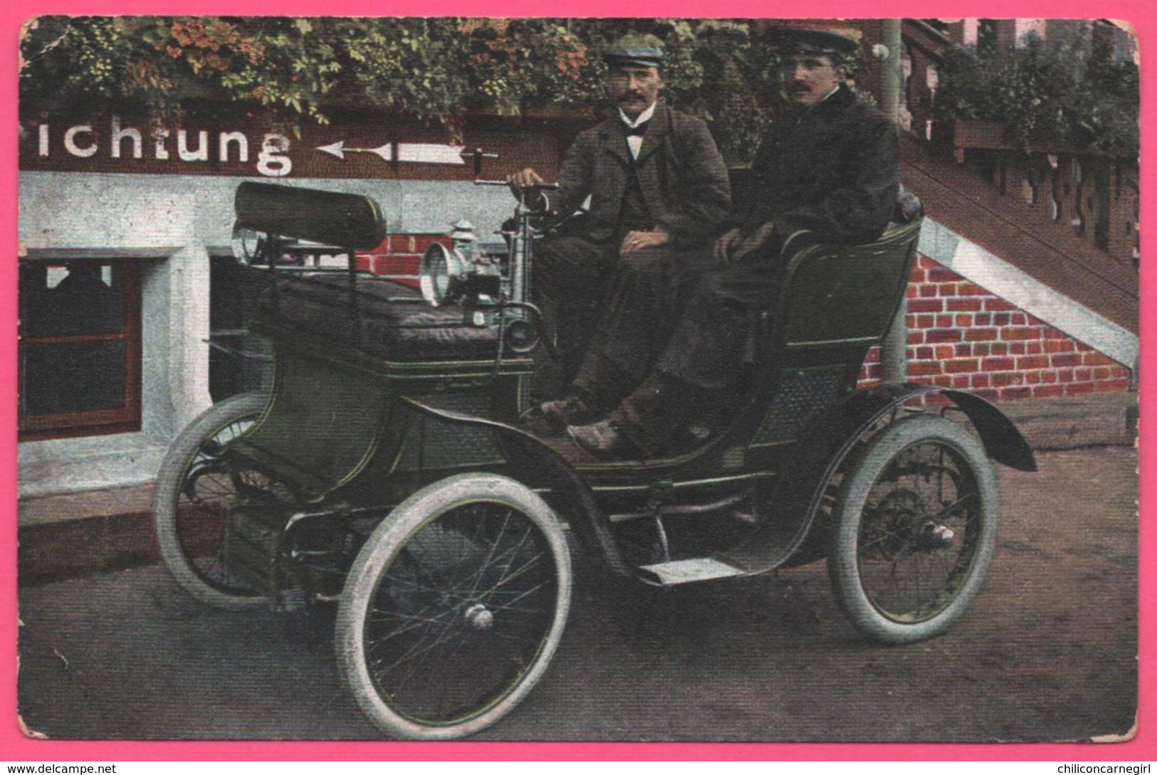 Automobile - Taxi - Fiacre - 2 Hommes - Vieille Voiture - Animée - 1905 - Taxis & Fiacres