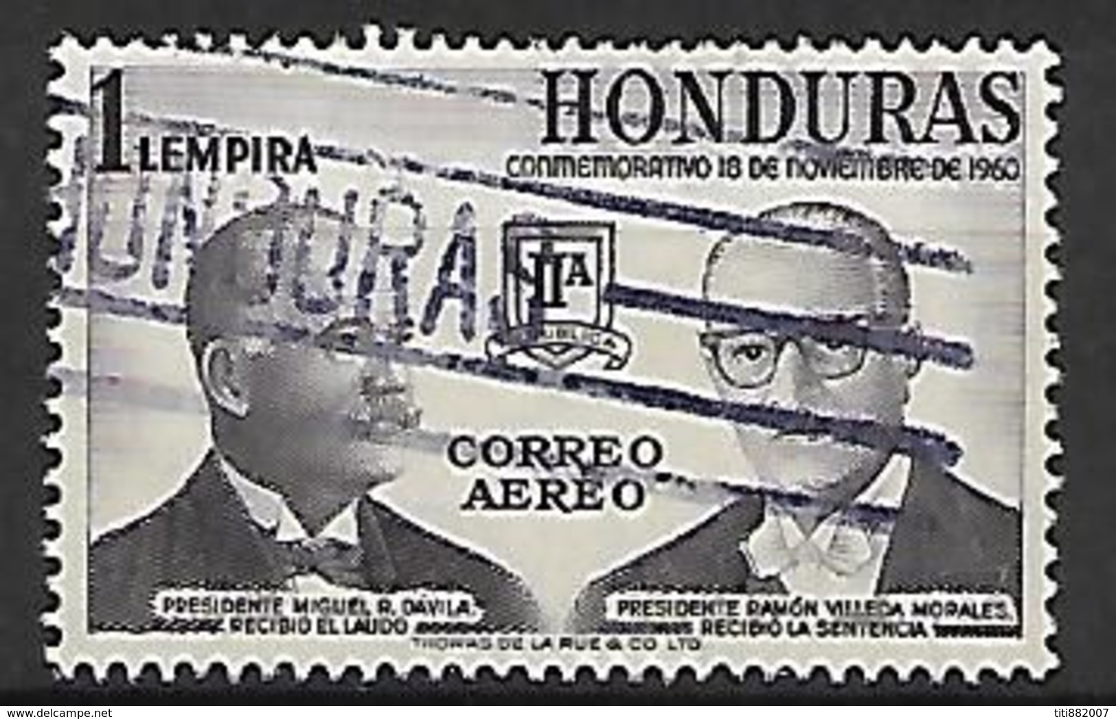 HONDURAS  -   Poste Aérienne  -  1961.   Y&T N°292 Oblitéré   /  Présidents. - Honduras