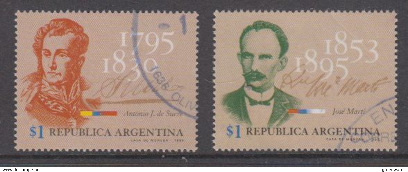 Argentina 1995 De Sucre & Marti 2v Used (48368) - Used Stamps