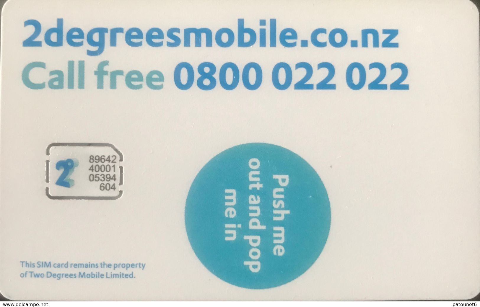 NOUVELLE-ZELANDE  -  GSM  - 2degreesmobobile.co.nz - With Small Chip - Nouvelle-Zélande