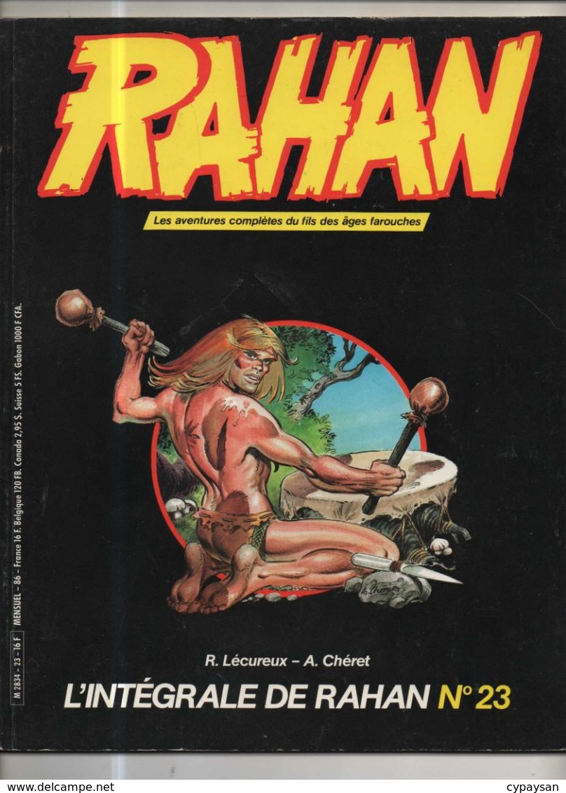 RAHAN INTEGRALE NOIRE N° 23 BE 01/1986 Cheret Lecureux (BI4) - Rahan