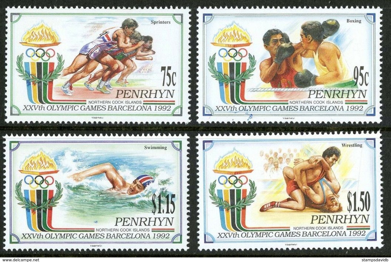 1992	Penrhyn Island	527-530	1992 Olympic Games In Barcelona	14,00 € - Summer 1992: Barcelona