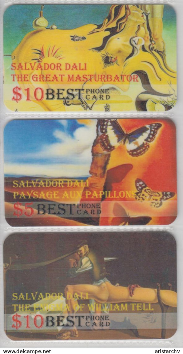 ISRAEL ART SALVADOR DALI 3 PHONE CARDS - Painting