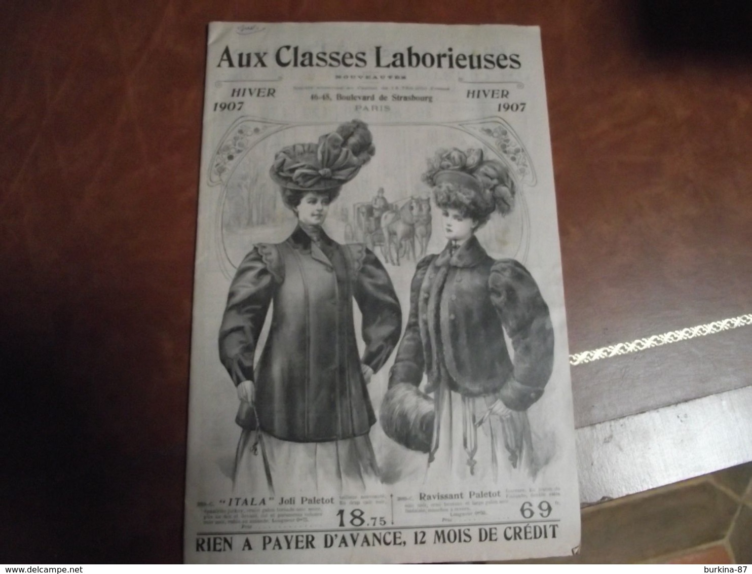 Aux Classes Laborieuses, Catalogue De Vente, Hiver 1907 ,1908 - Other Plans