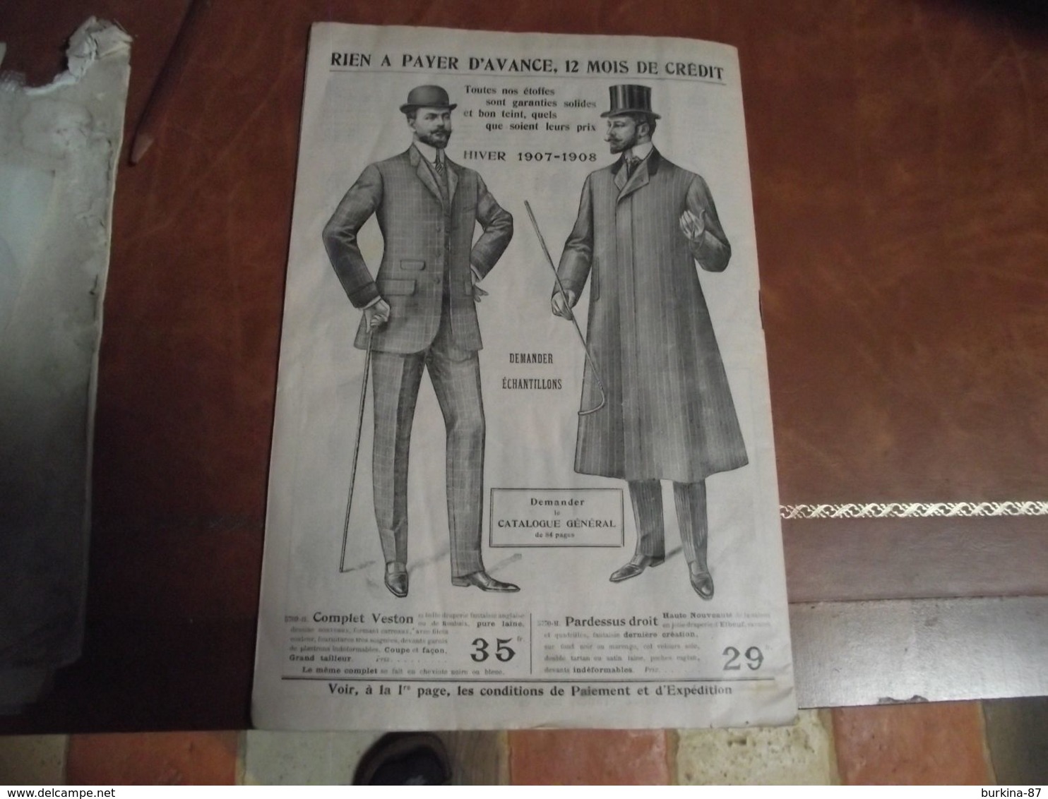Aux Classes Laborieuses, Catalogue de vente, Hiver 1907 ,1908