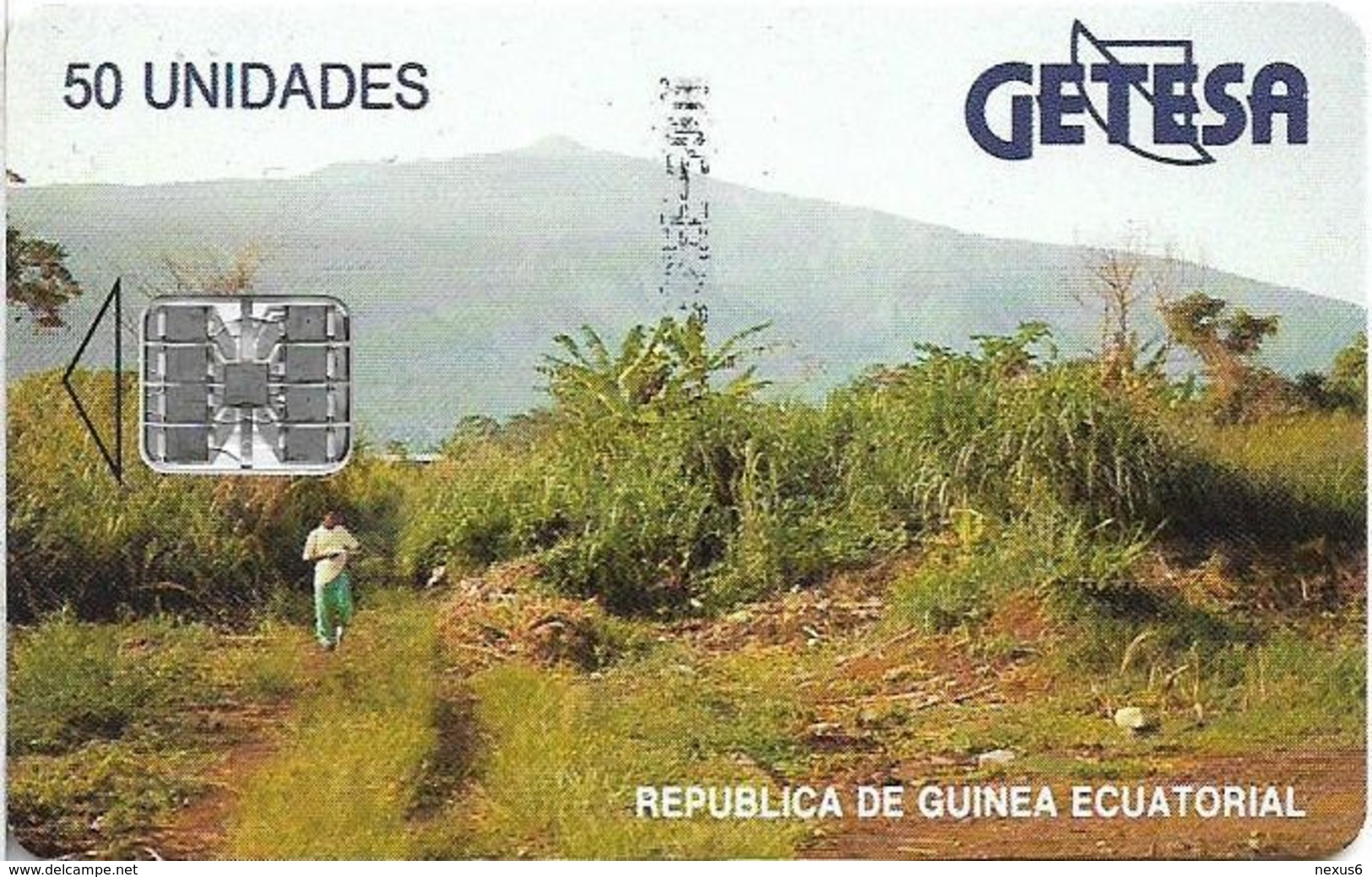 Equatorial Guinea - GETESA - Landscape, SC7, (Cn. 00018446 Bottom Left), 50Units, Used - Equatoriaal Guinea