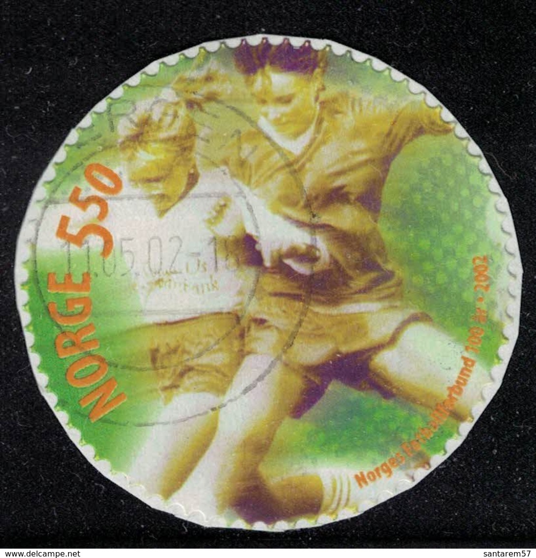 Norvège 2002 Oblitéré Used Sport Football Féminin Timbre Rond Sur Fragment SU - Used Stamps