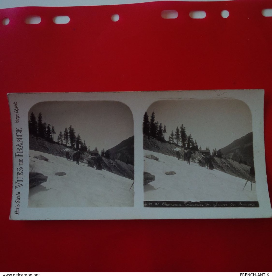 PHOTO STEREO CHAMONIX TRAVERSEE DU GLACIER DES BOSSONS - Stereo-Photographie