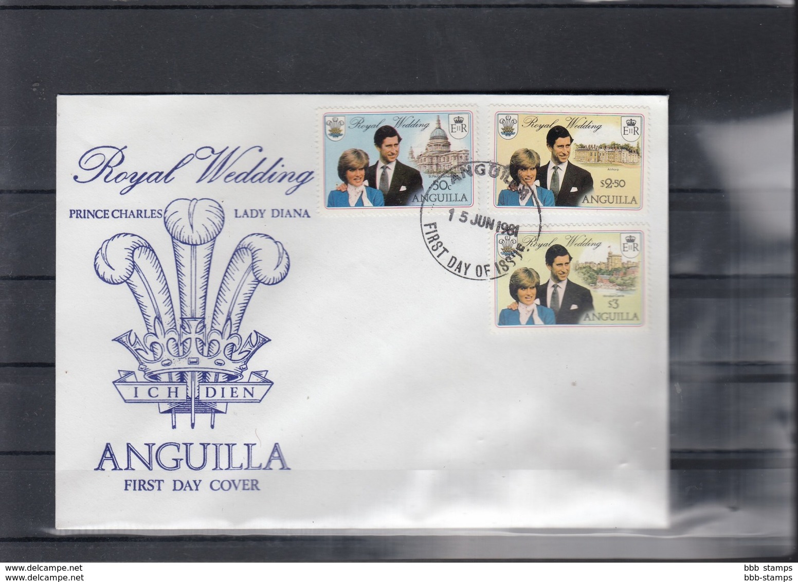 Anguilla Michel Cat.No. FDC 442/444 + Sheet 38 Lady Di - Anguilla (1968-...)