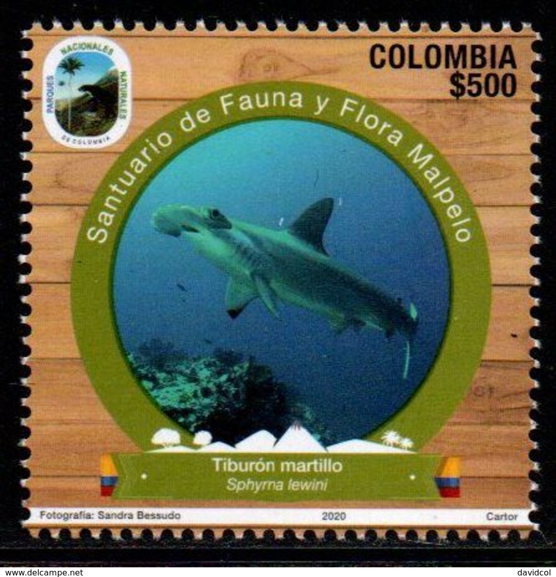 A229G - KOLUMBIEN - 2020- MNH-SHARK-  "MALPELO" NATURAL PARKS- BEAR - Kolumbien