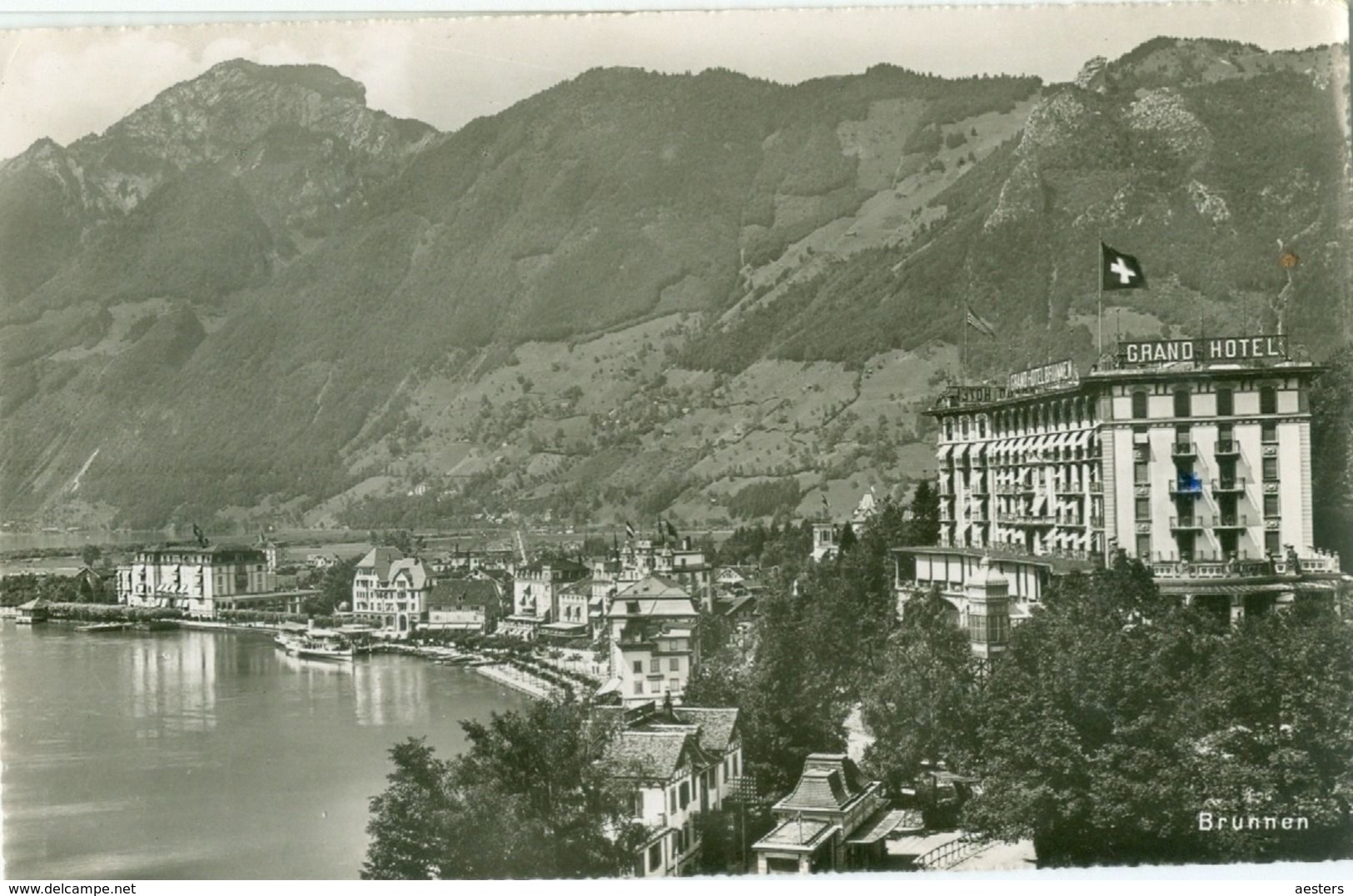 Brunnen 1953; Panorama Mit Grand Hotel - Gelaufen. (Wehrli - Zürich) - Andere & Zonder Classificatie