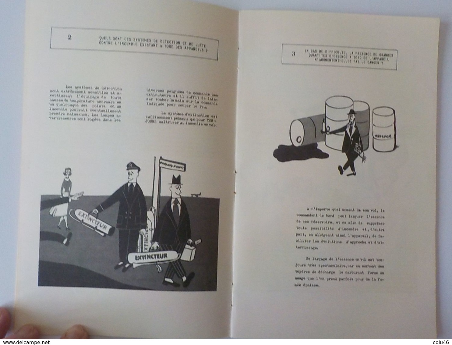 Aviation Brochure Sabena La sécurité de vol belles illustrations genre Peynet