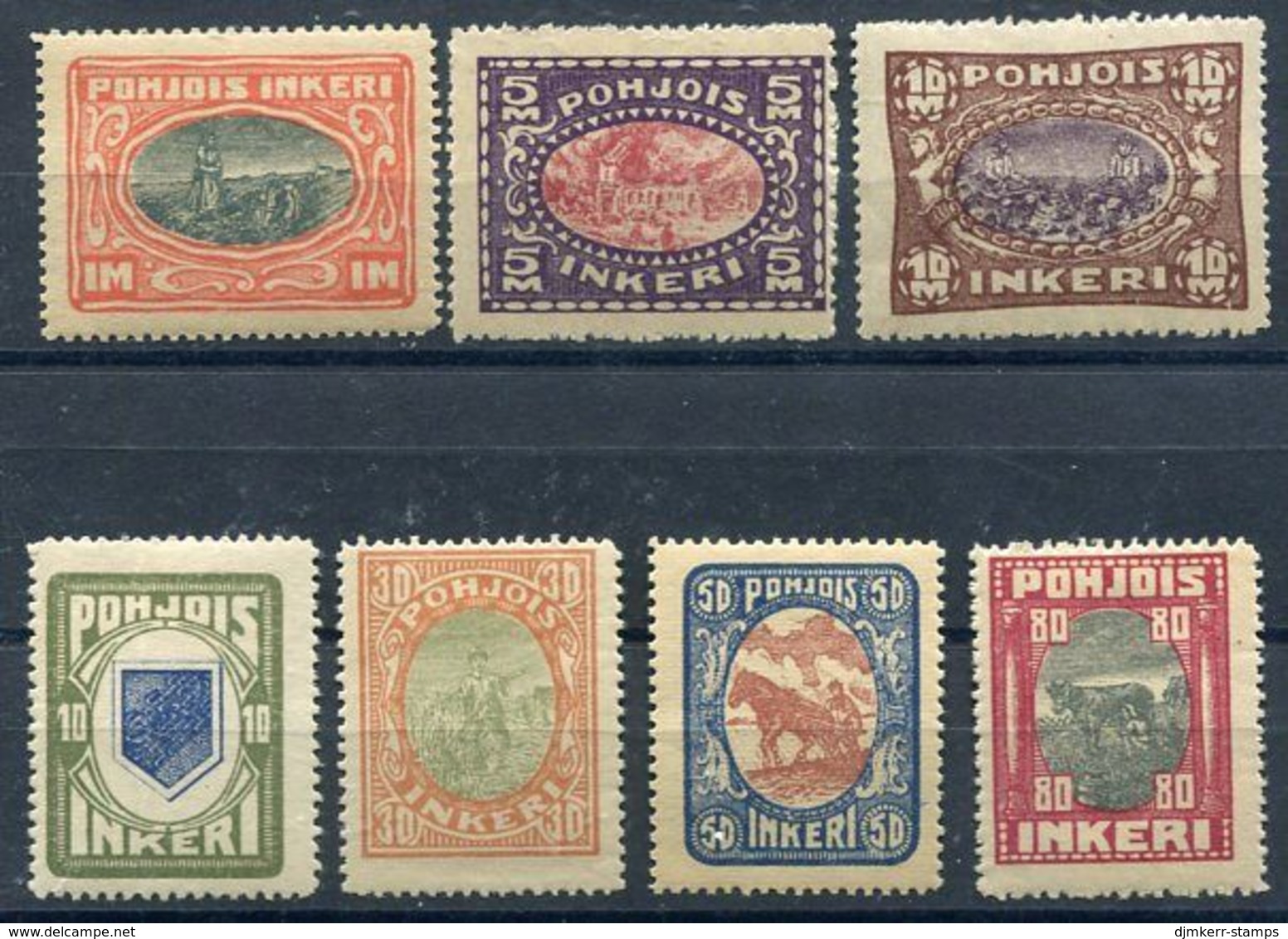 NORDINGERMANLAND 1920 Pictorial Definitive Set Of 7 LHM / *.  Michel 8-14 - Nuovi