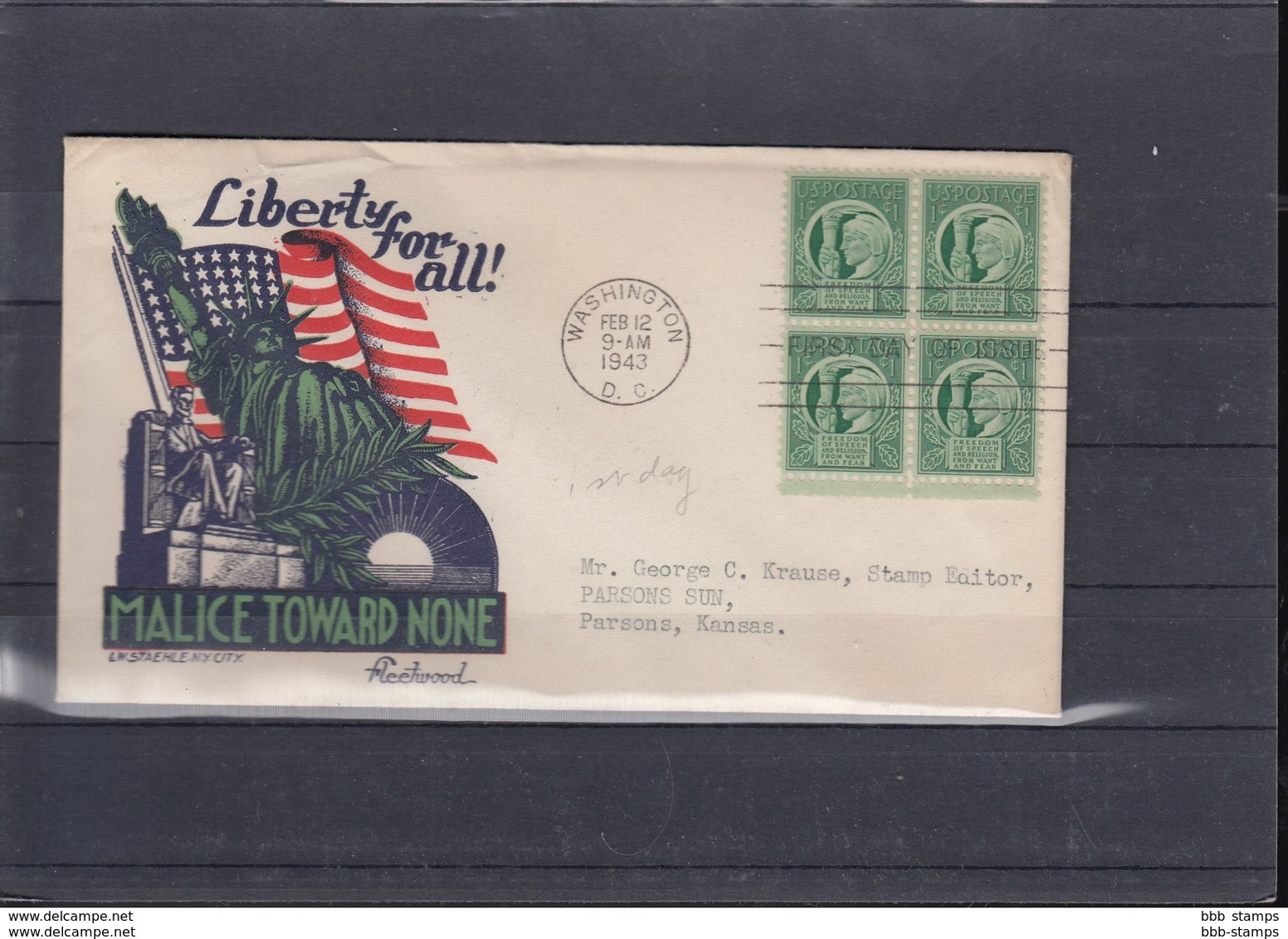 USA FDC Michel Cat.No. 511  Bloc Of Four - 1941-1950