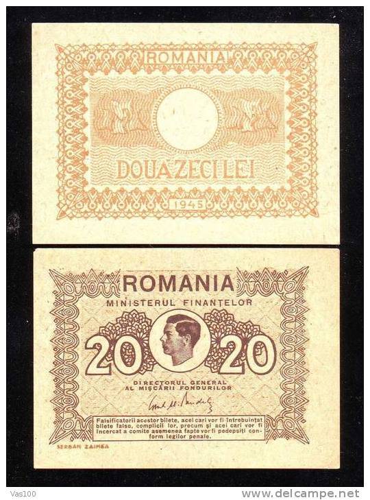 Romania 1945 Billete De 20 Lei, UNC. - Rumänien