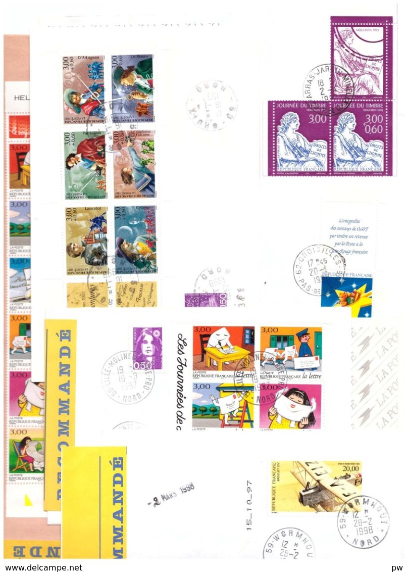 FRANCE 1997 YT N° 3042 / 3128 Et Avion 61 , ANNEE COMPLETE SUR ENVELOPPES , TB - 1997-2004 Marianne Of July 14th