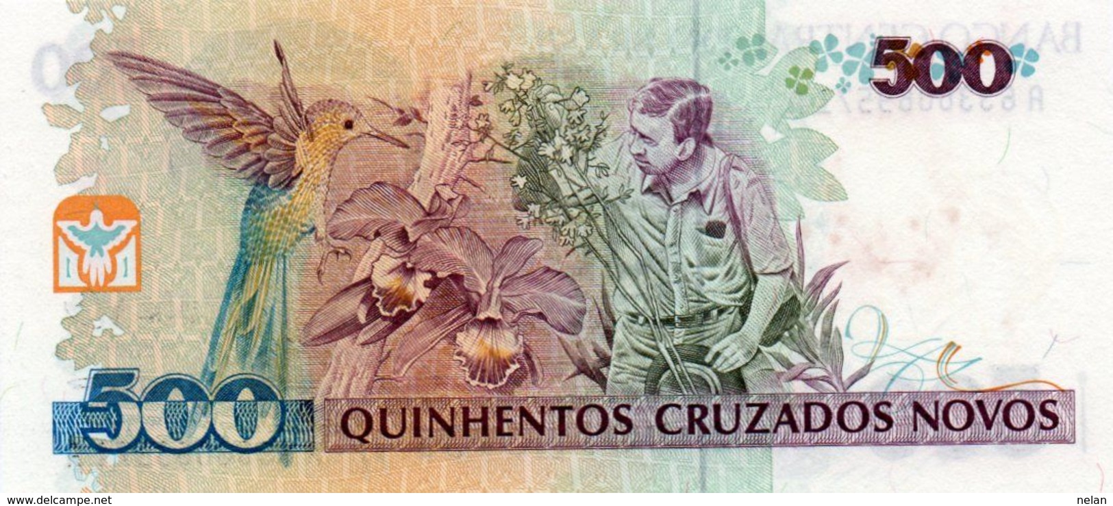 BRAZIL 500 CRUZEIROS  1990 P-226b  UNC - Brazil