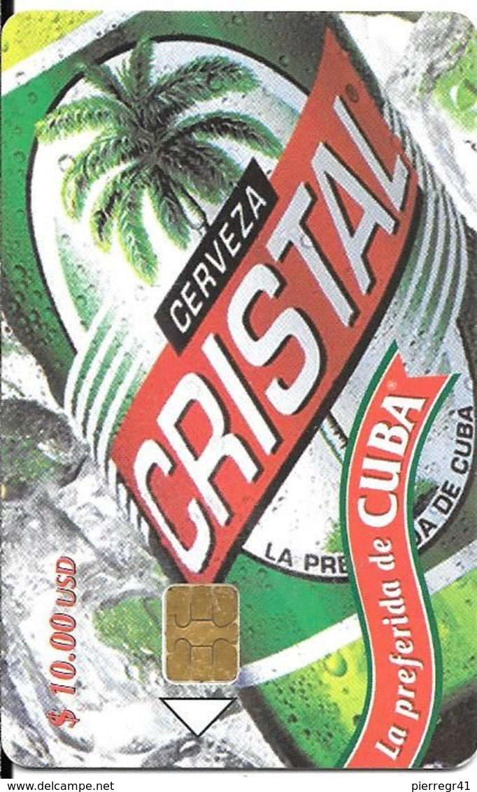 CARTE PUCE-CUBA-ETECSA--10USD-BIERE CRISTALUTILISE-TBE - Cuba