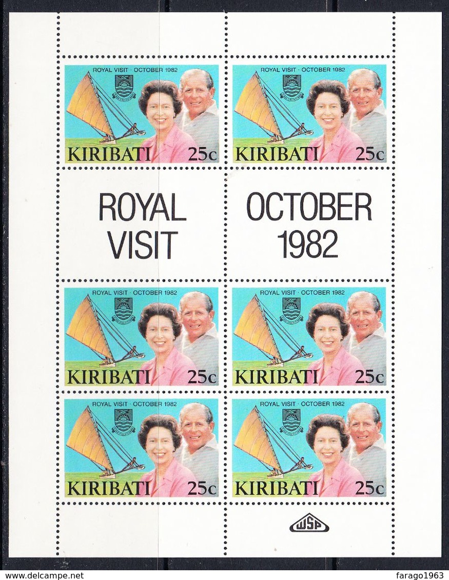 1982 Kiribati Royal Visit Dance Culture Complete Set Of 3  Miniature Sheets Of 6 MNH @   FACE VALUE - Kiribati (1979-...)