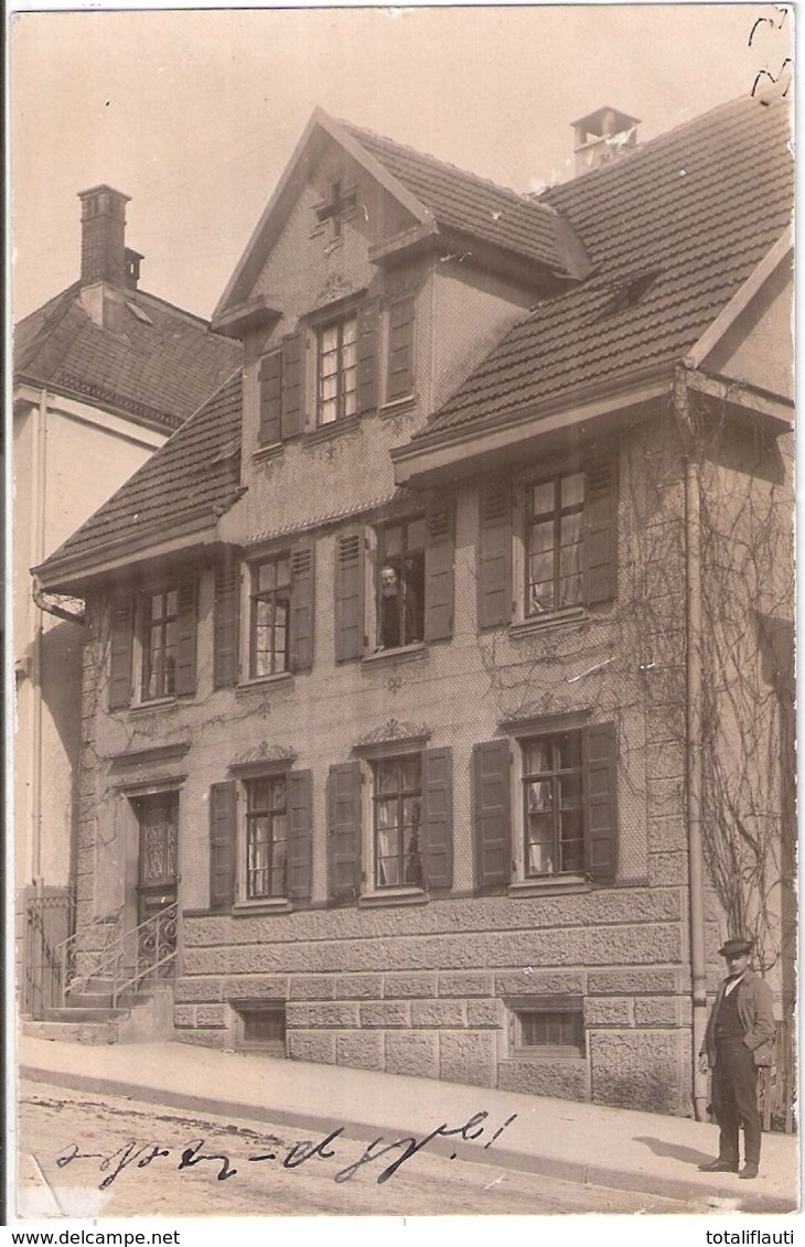 EBINGEN Albstadt Original Private Fotokarte Stadtvilla Bewohner26.3.1910 Gelaufen - Albstadt