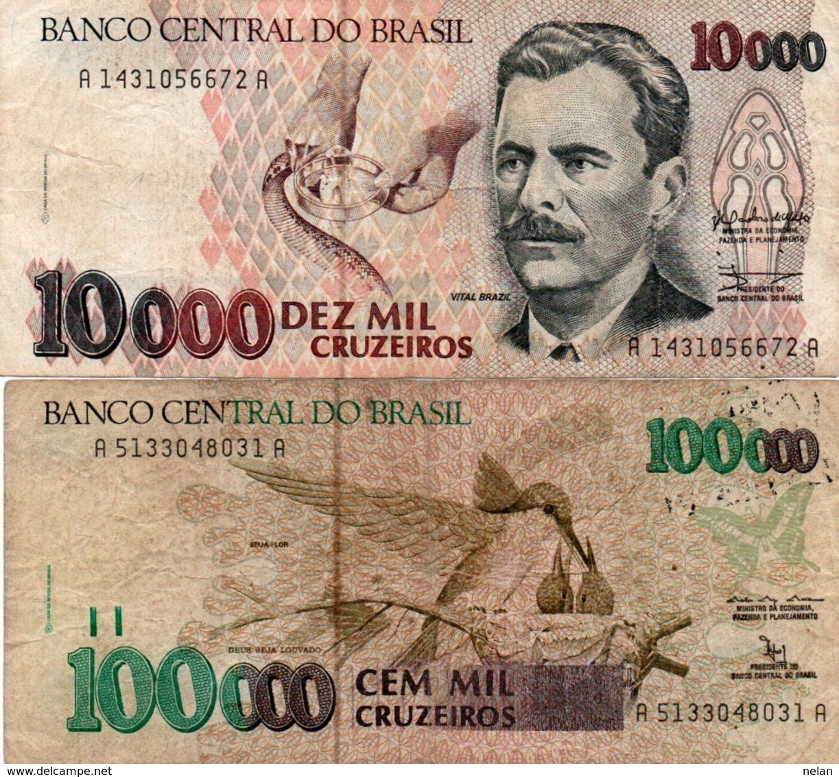 BRAZIL 10000/100000 CRUZEIROS  1992  CIRC - Brazil