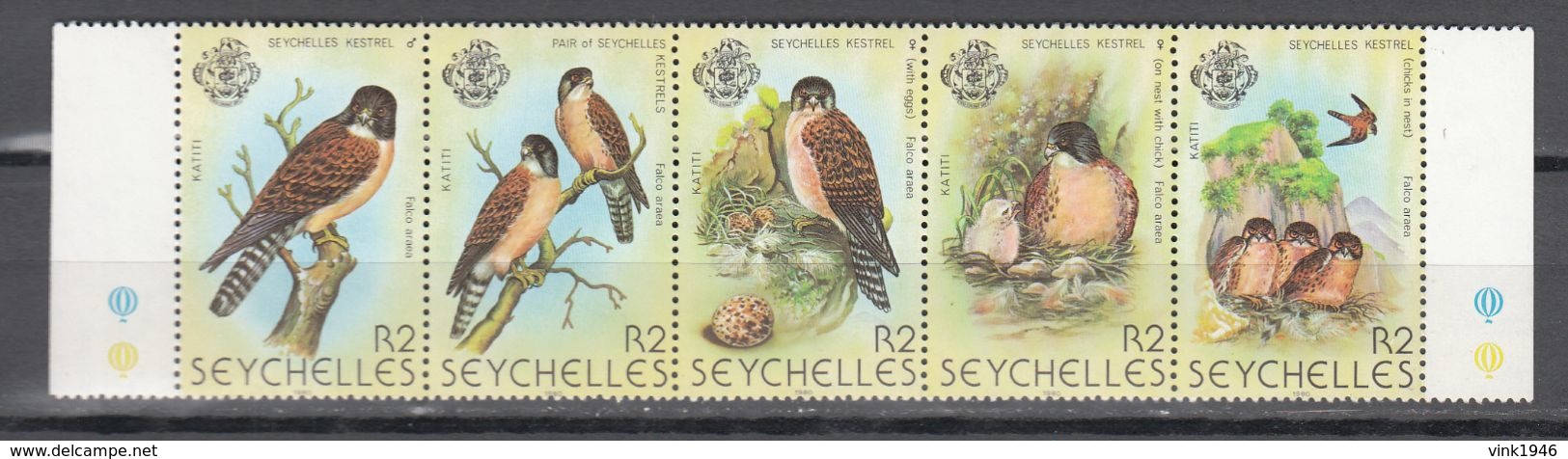 Seychelles 1980,5V In Strip,birds,vogels,vögel,oiseaux,pajaros,uccelli,aves,MNH/Postfris(L3498) - Other & Unclassified