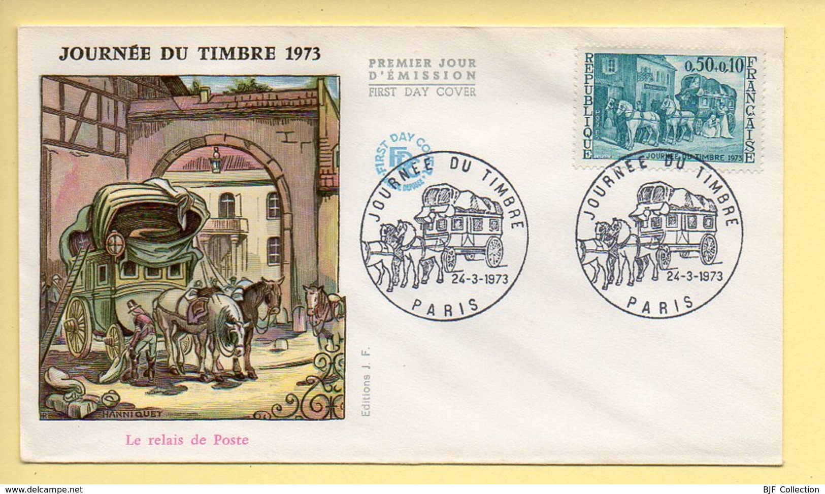 FDC N° 1749 - Journée Du Timbre 1973 / Le Relais De Poste - 75 Paris 24/03/1973 - 1970-1979