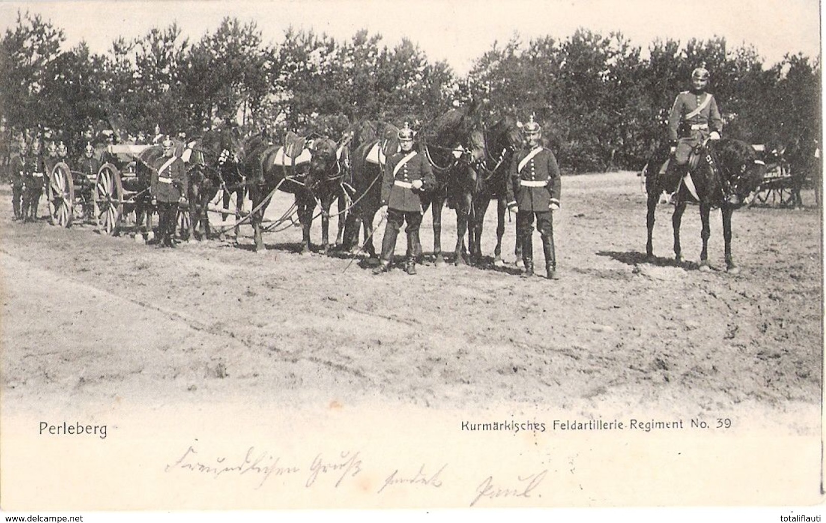 PERLEBERG Prignitz Kurmark Feldartillerie Regiment No 59 Pickelhaube Gelaufen 17.5.1905 - Perleberg