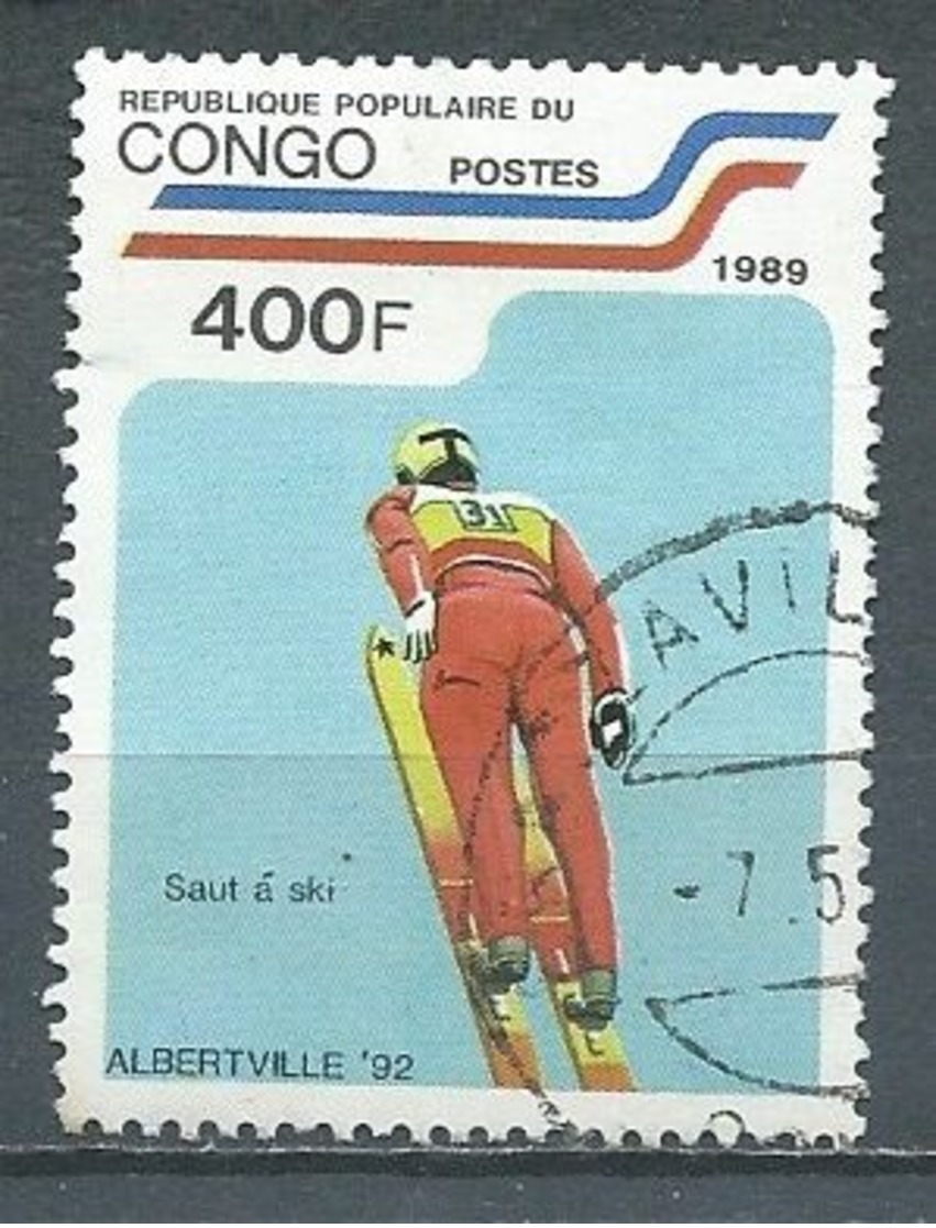 Congo YT N°866 Jeux Olympiques D'hiver Albertville 1992 Oblitéré ° - Oblitérés