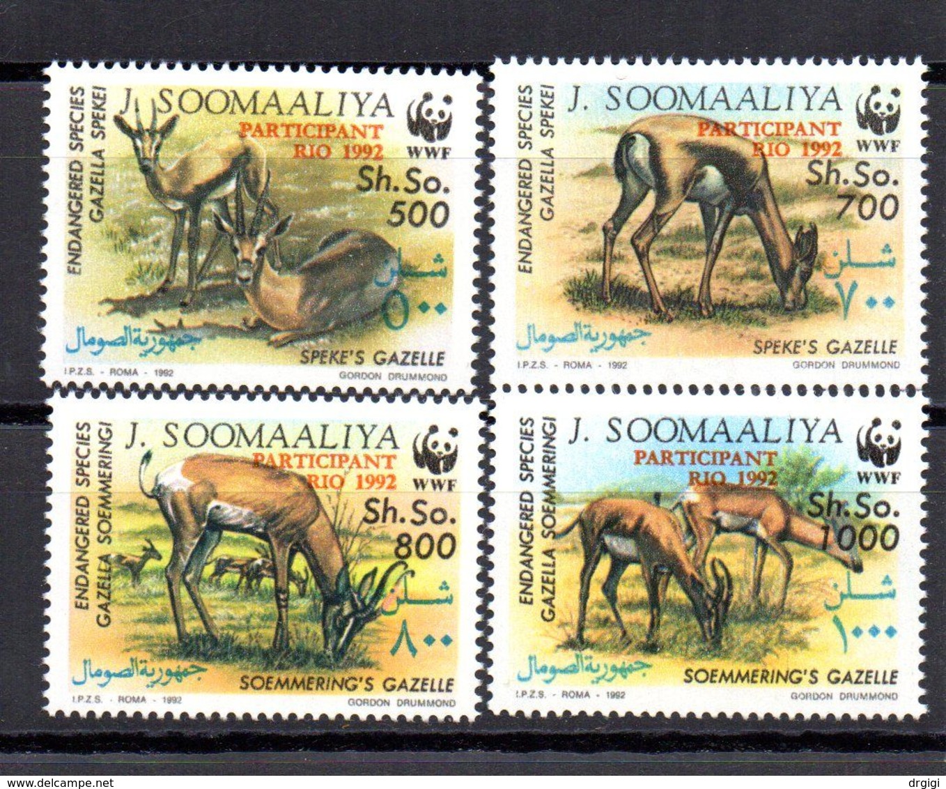 SOMALIA, 1992 - SERIE, SET - WWF - RIO '92, MNH** - Somalie (1960-...)