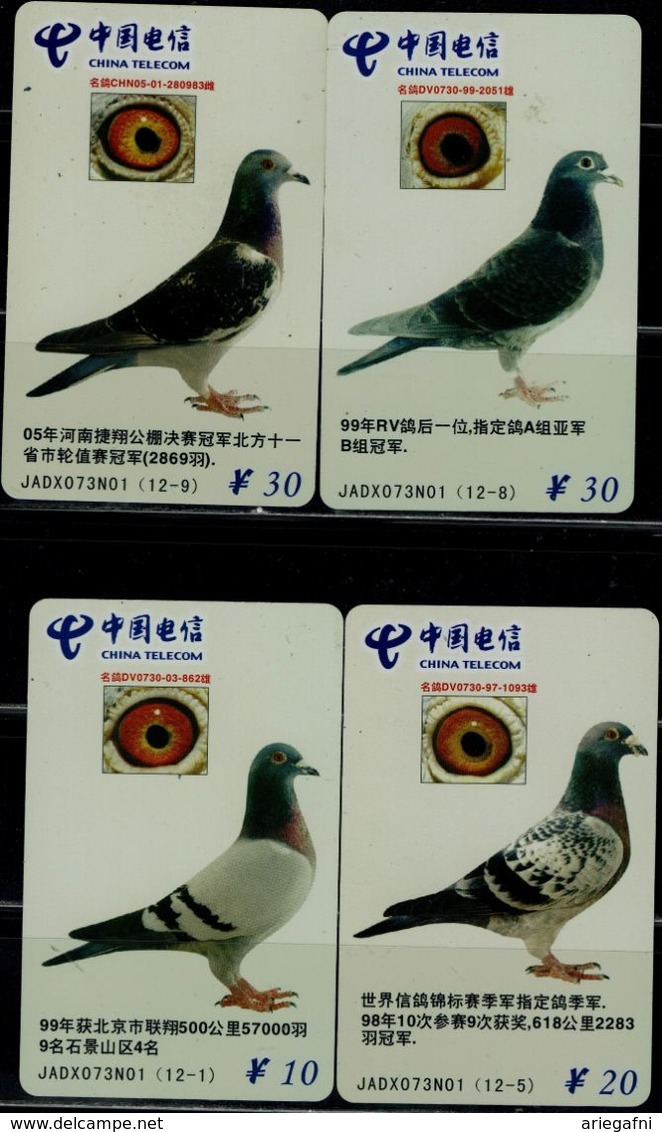 CHINA 2002 PHONECARD DOVE SET OF 4 CARDS USED VF!! - Autres & Non Classés