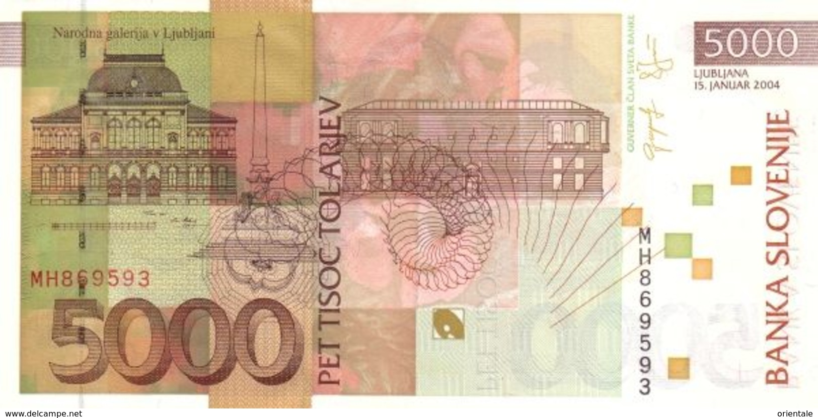 SLOVENIA P. 33b 5000 T 2004 UNC - Slovenia