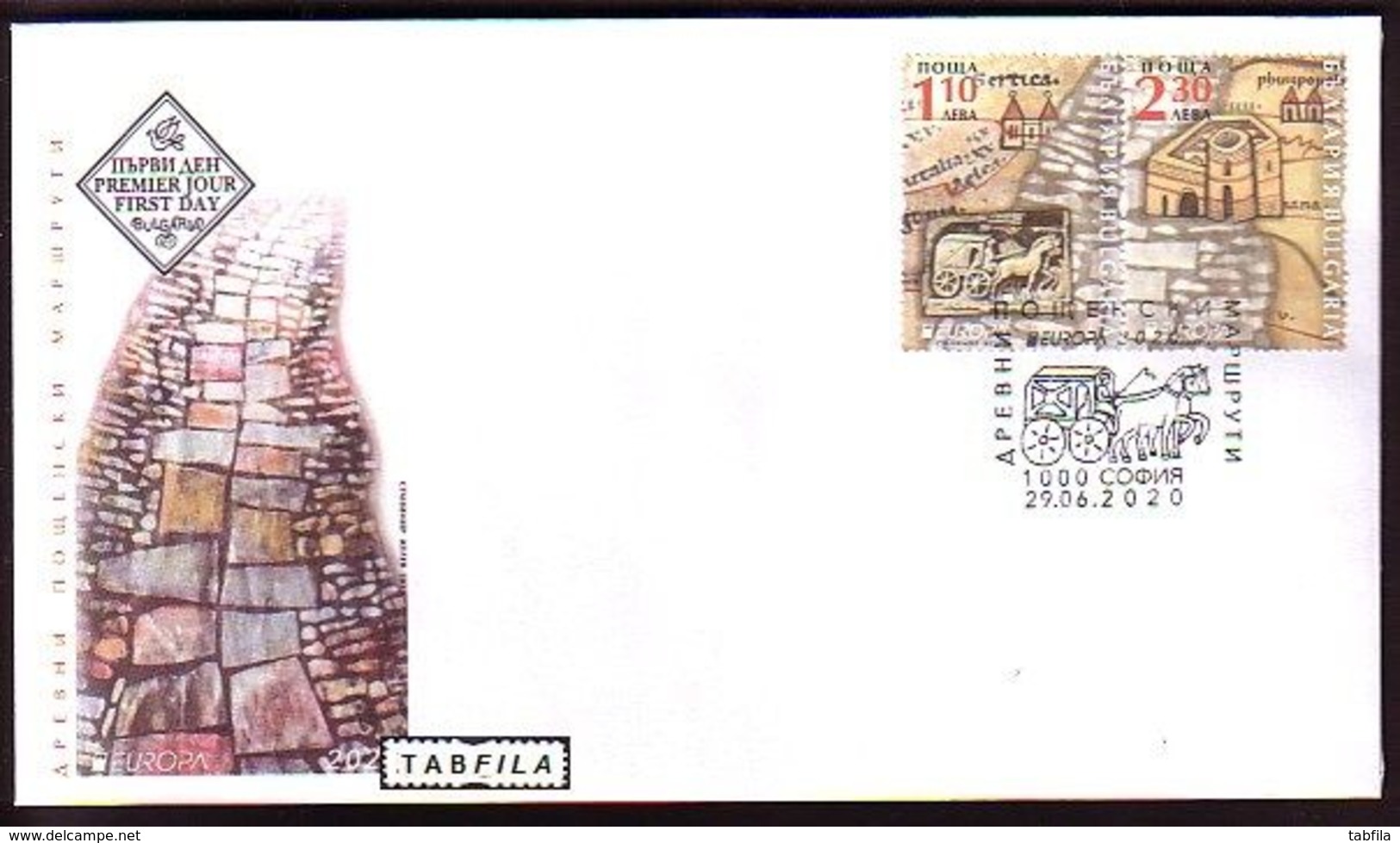 BULGARIA - 2020 - Europa CEPT - Ancient Postal Routes  - Set - FDC - Unused Stamps