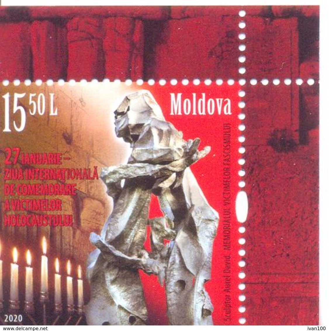 2020. Moldova, Judaica, 27 January - International Day Of Victim Memory Of Holocaust, 1v, Mint/** - Moldavie