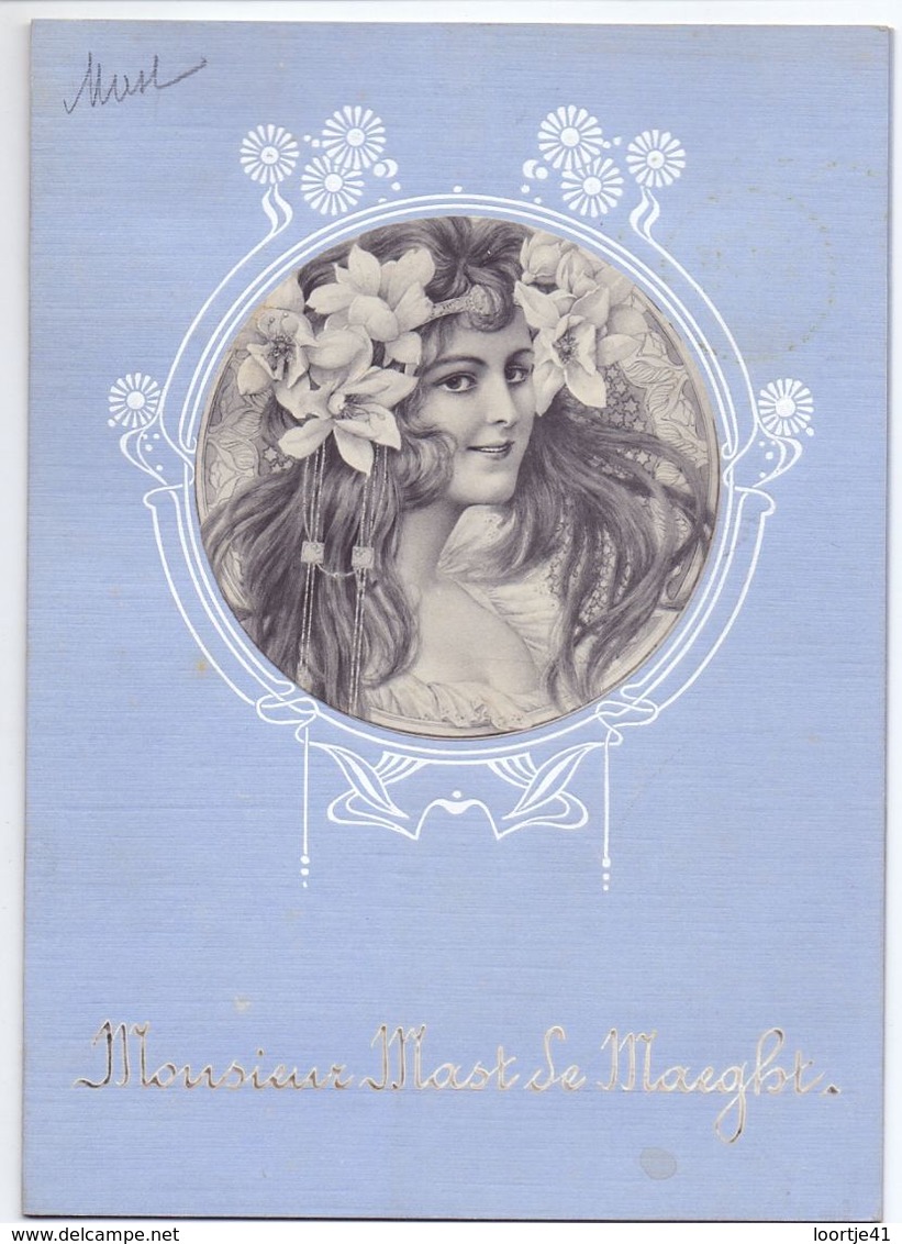 Menu Art Nouveau - Femme , Vrouw - 1902 - Menükarten