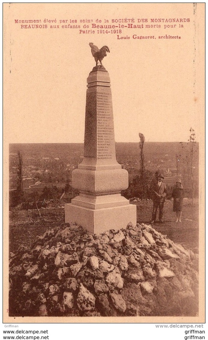 BEAUNE LE HAUT MONUMENT AUX MORTS TBE - Beaune