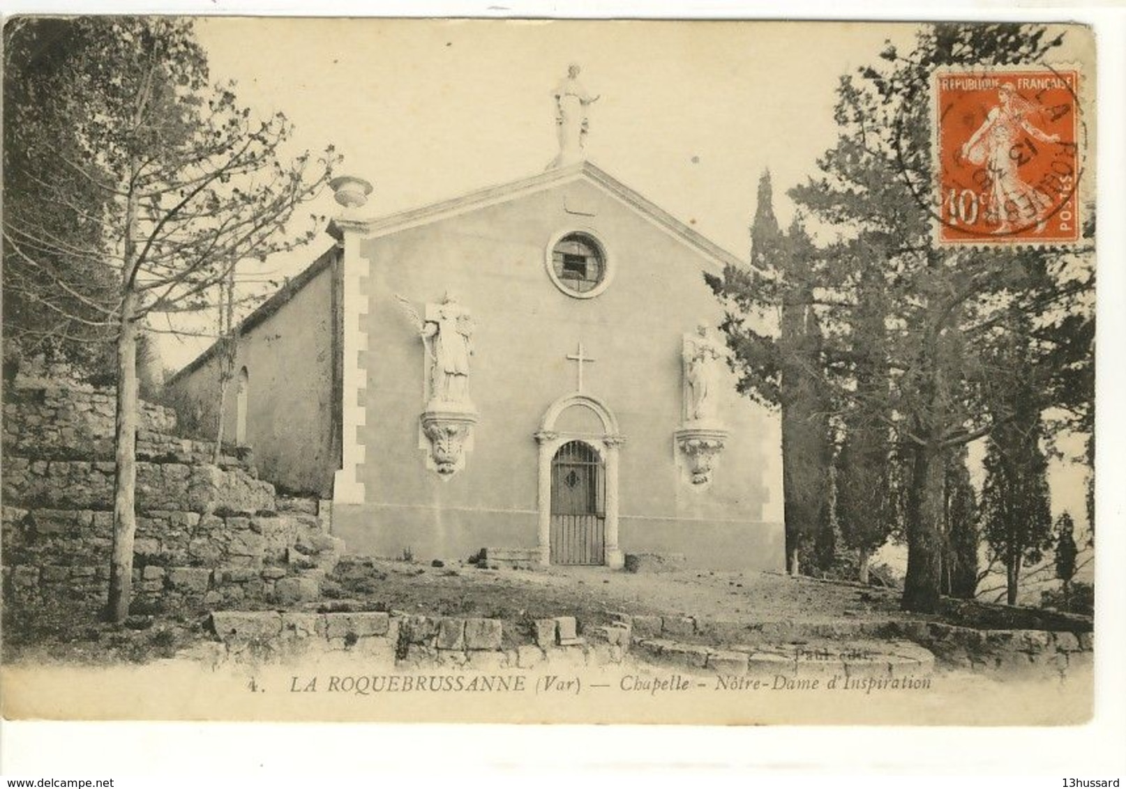 Carte Postale Ancienne La Roquebrussanne - Chapelle Nôtre Dame D'Inspiration - La Roquebrussanne