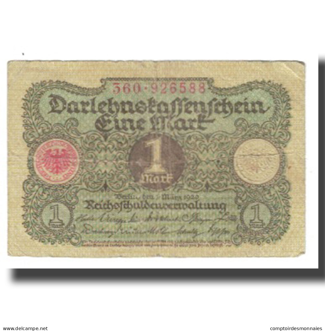 Billet, Allemagne, 1 Mark, 1920, 1920-03-01, KM:58, TTB - Deutsche Golddiskontbank