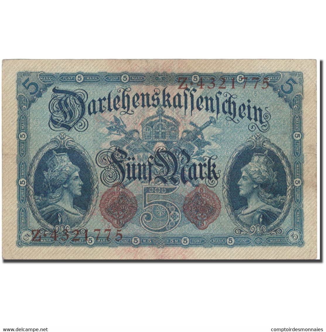 Billet, Allemagne, 5 Mark, 1914, 1917-08-01, KM:47c, TTB - 5 Mark