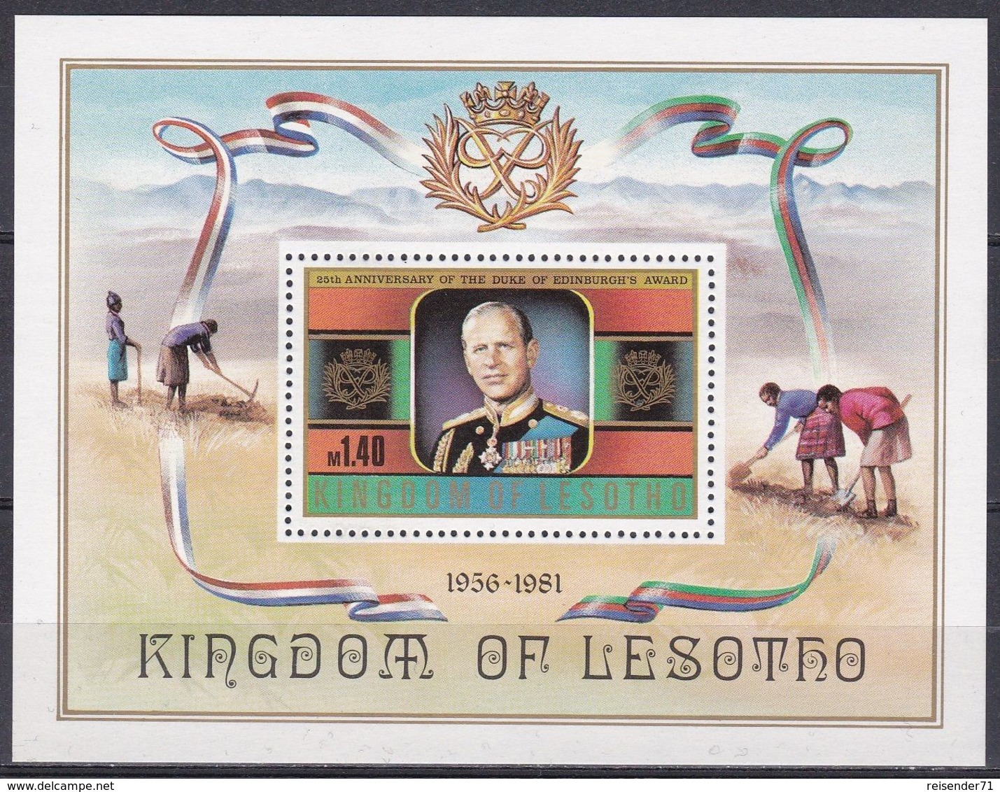 Lesotho 1981 Organisationen Jugend Youth Förderung Königshäuser Royals Prinz Philip Herzog Edinburgh, Bl. 11 ** - Lesotho (1966-...)