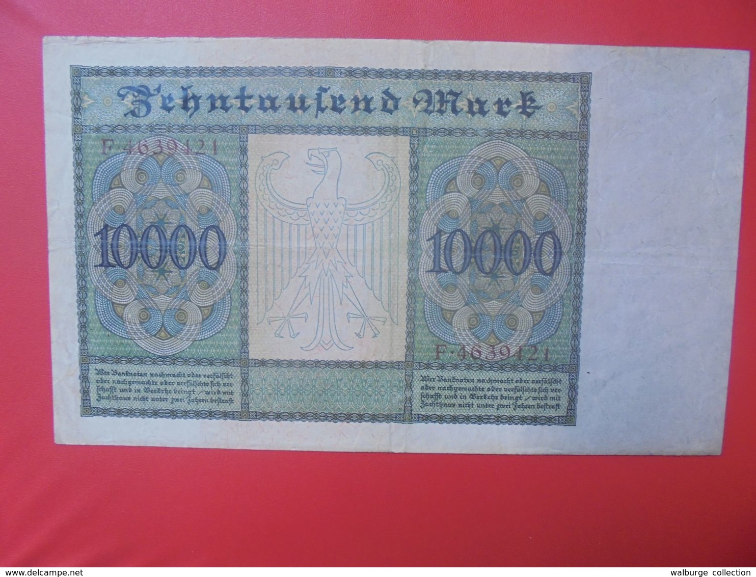 Reichsbanknote 10.000 MARK 1922 VARIETE N°1 CIRCULER (B.15) - 10000 Mark