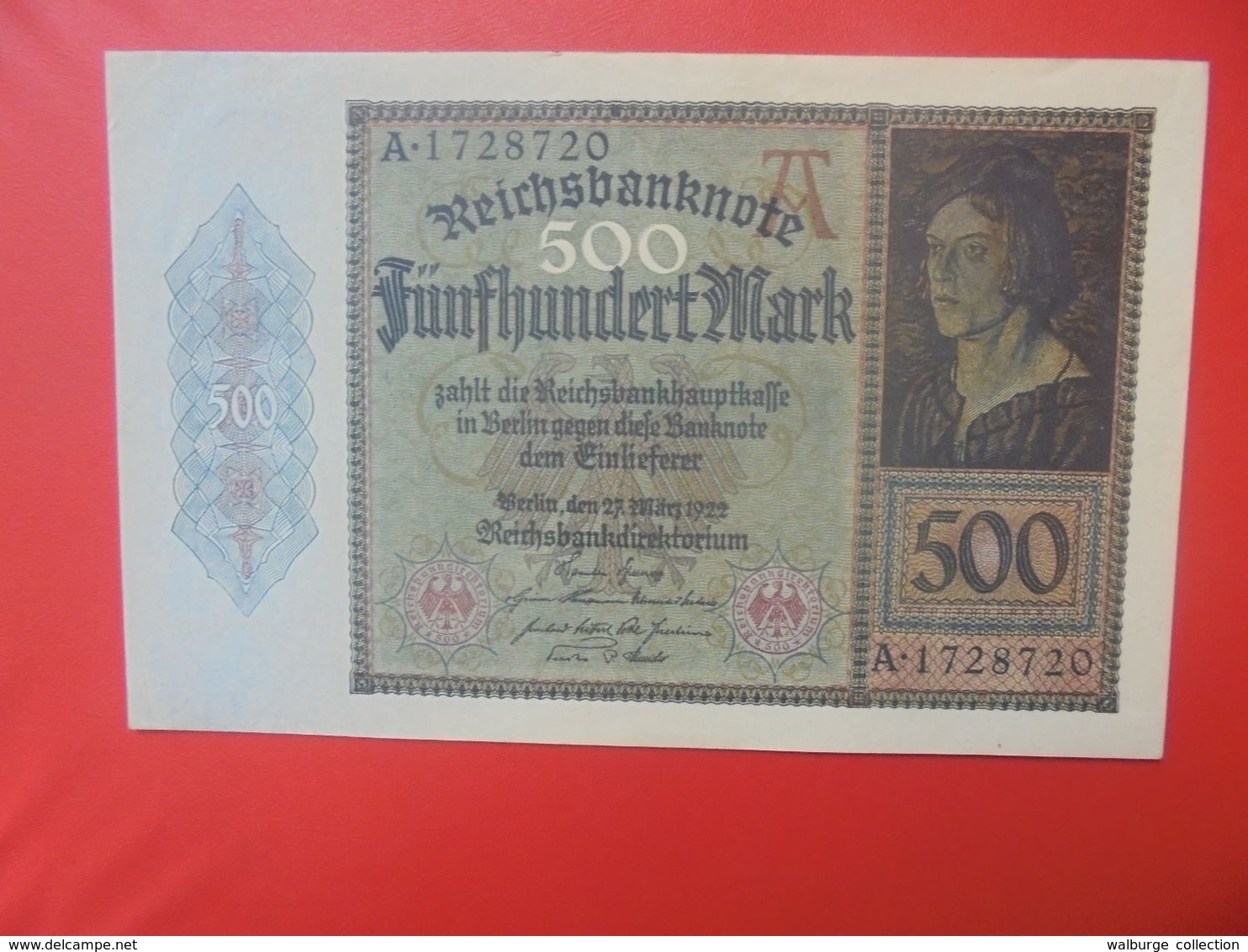 Reichsbanknote 500 MARK 1922 CIRCULER (B.15) - 500 Mark