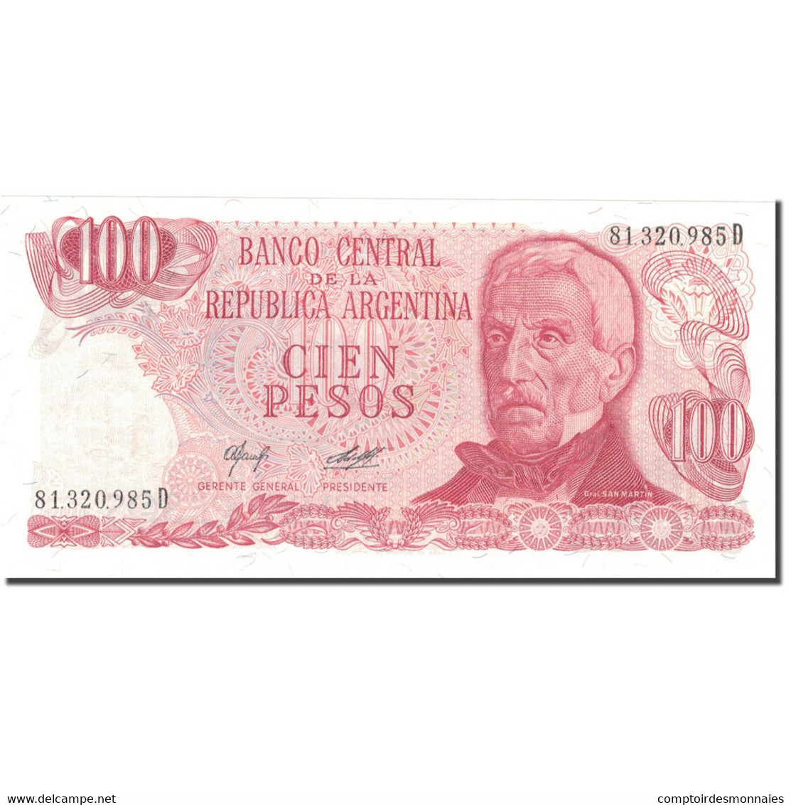 Billet, Argentine, 100 Pesos, Undated (1976-78), KM:302a, SPL+ - Argentina