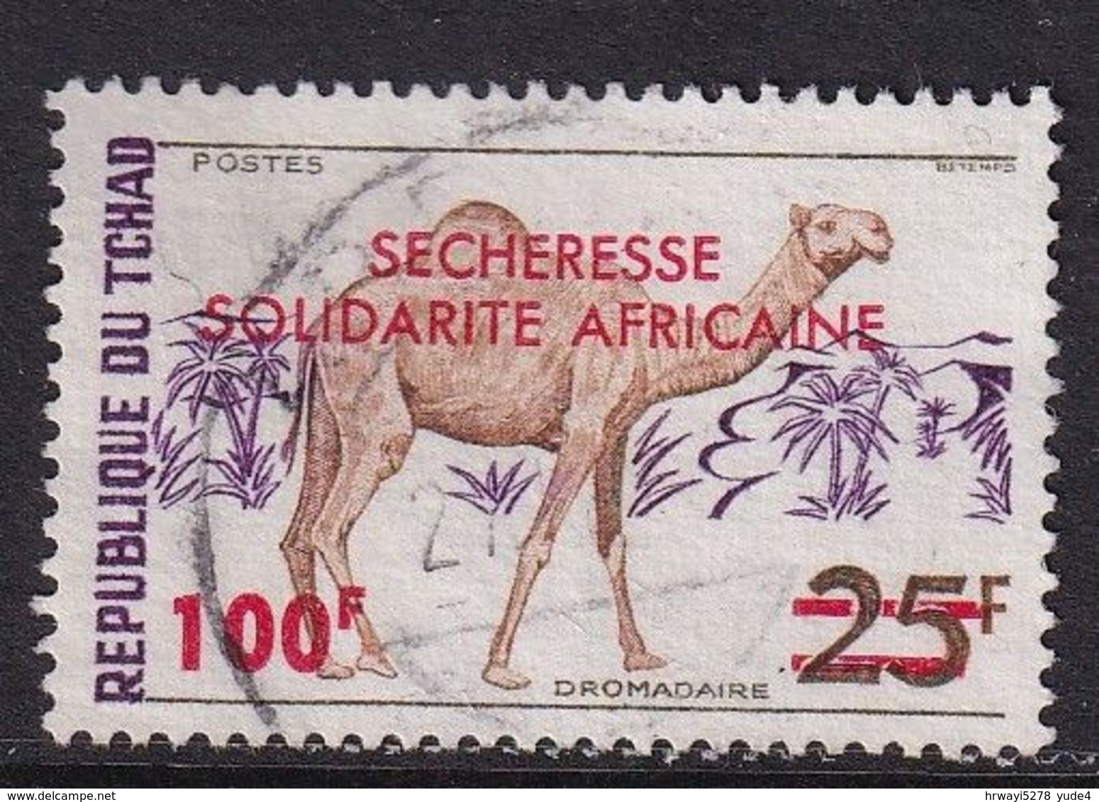 Chad 1973, Overprint, Minr 667 Vfu - Tchad (1960-...)