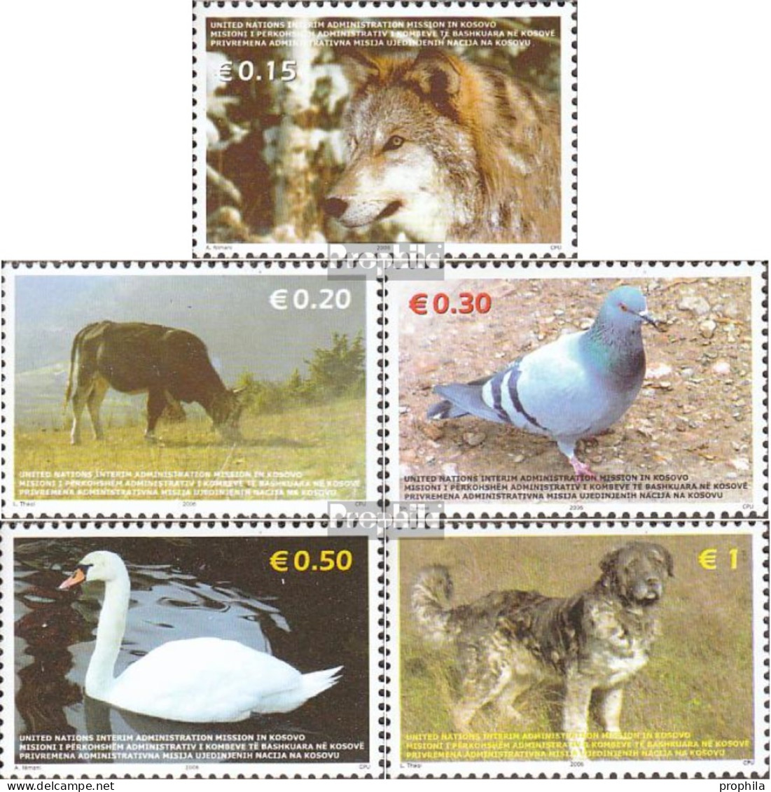 Kosovo 45-49 (kompl.Ausg.) Postfrisch 2006 Tiere - Neufs