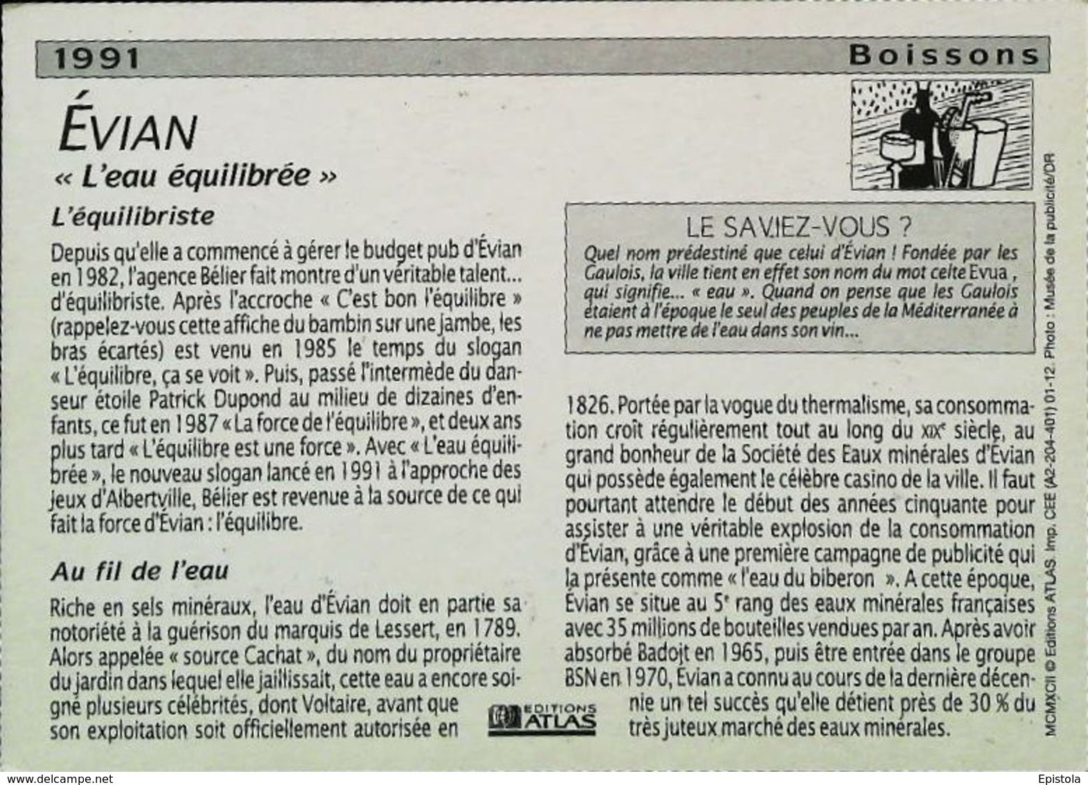 Publicité Evian  Papa Bébé Biberon Allaitement - Reclame