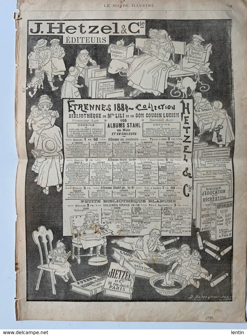 Hetzel éditeur De Jules Verne / Etrennes 1884 / 2 Pub D'époque Du Journal Illustré - Publicités