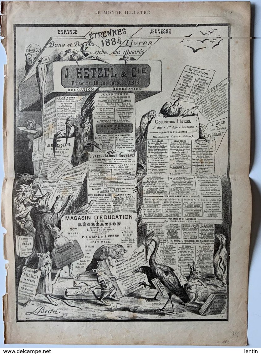 Hetzel éditeur De Jules Verne / Etrennes 1884 / 2 Pub D'époque Du Journal Illustré - Publicités